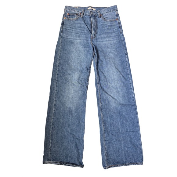 Levi's Denim - Levis Ribcage Wide Leg Jeans Womens 29 Medium Wash High Rise Blue Denim Pants